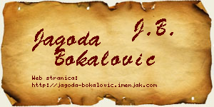Jagoda Bokalović vizit kartica